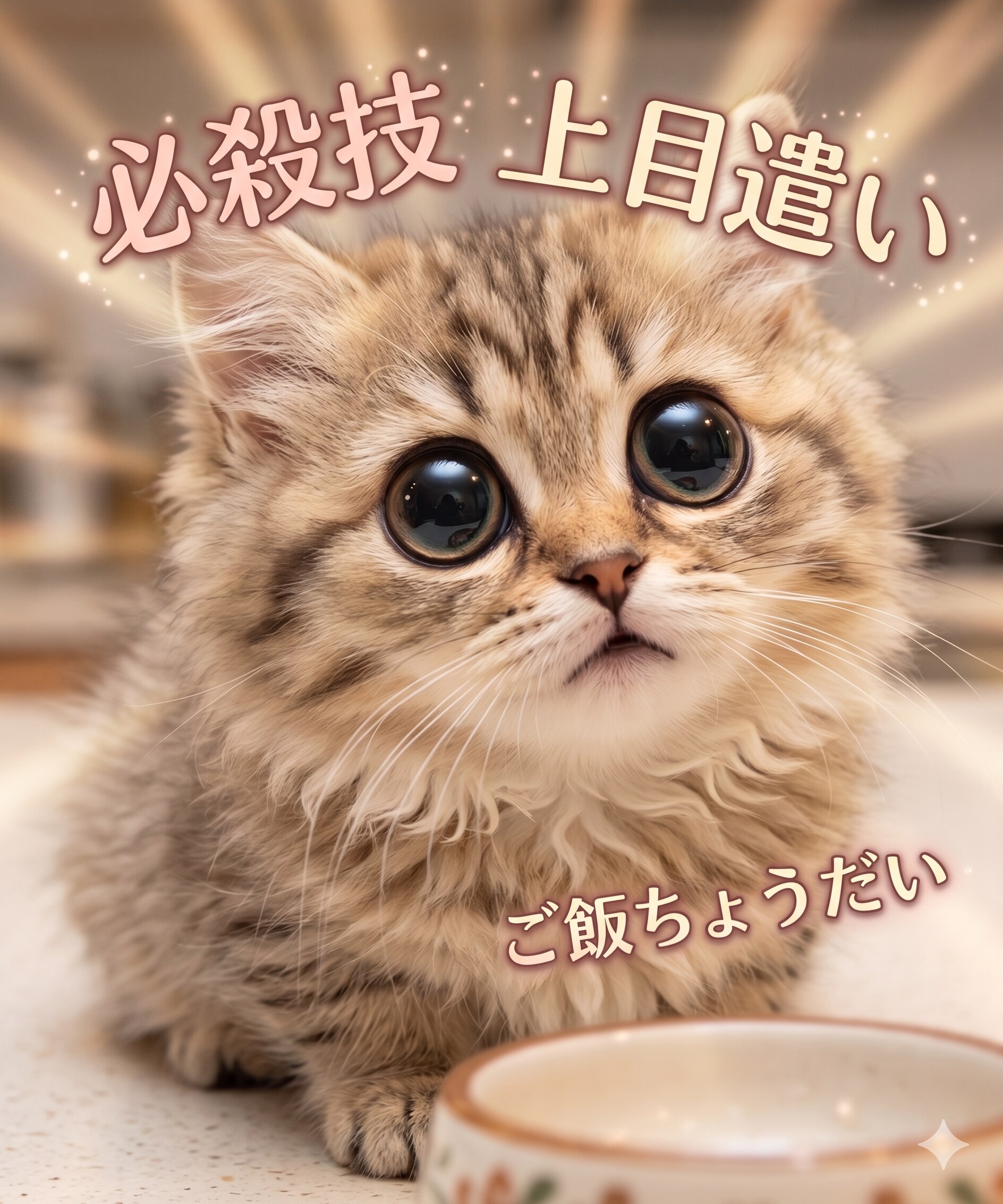 必殺技　”上目遣いご飯ちょうだい”