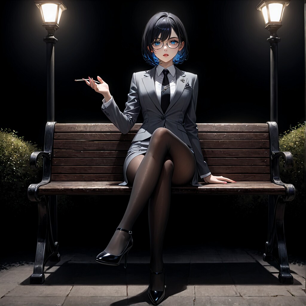 煙草とスーツと公園と