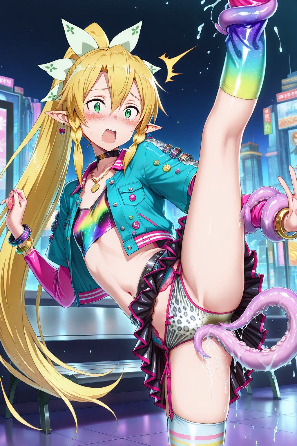 パンクコスで触手に襲われるSAOの子