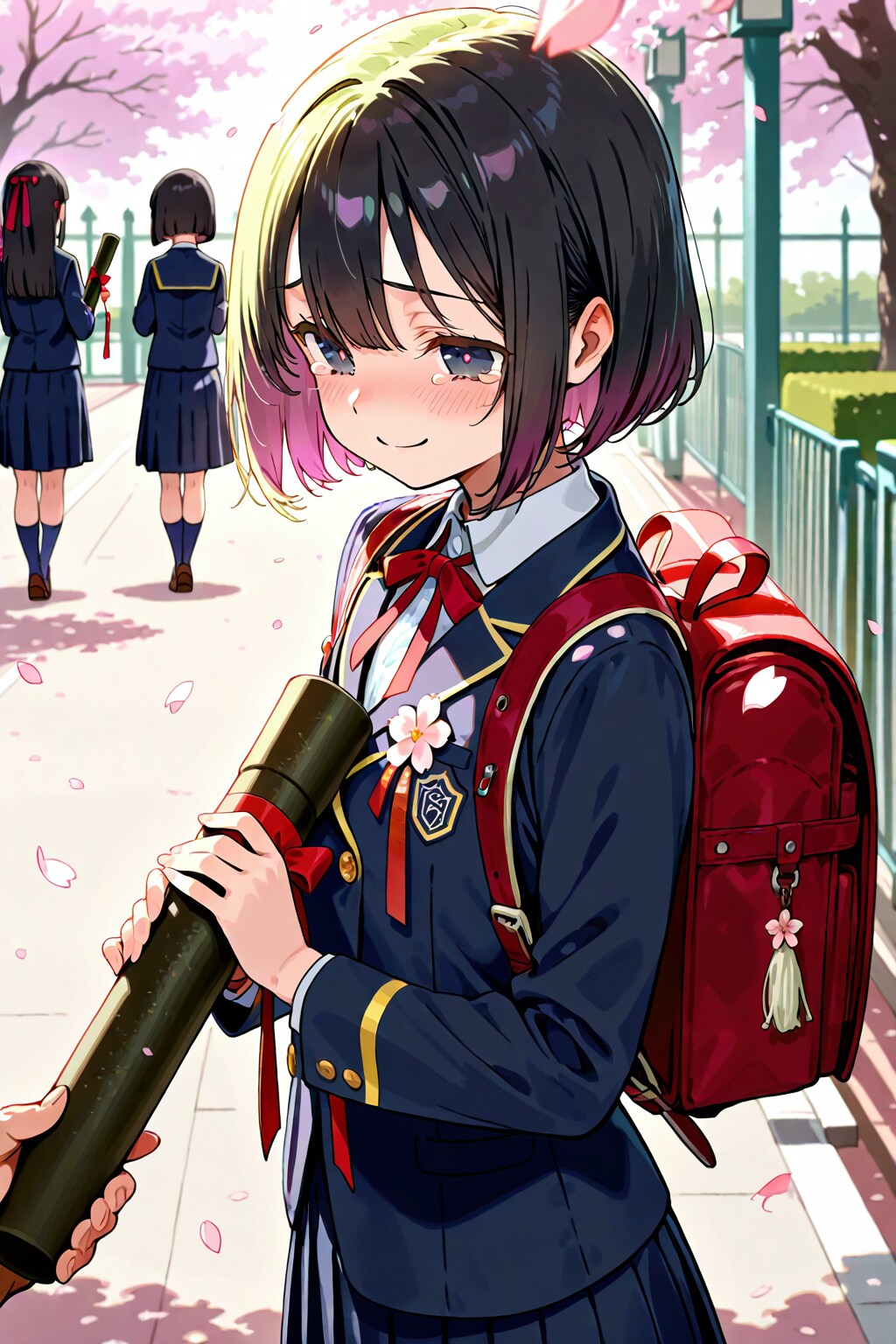 卒業する黒髪ちゃん