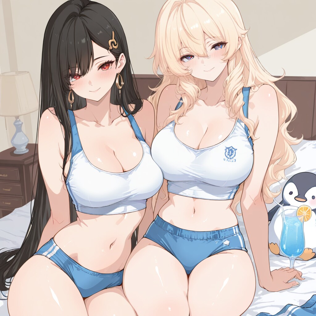 水色とペンギンぬいぐるみ