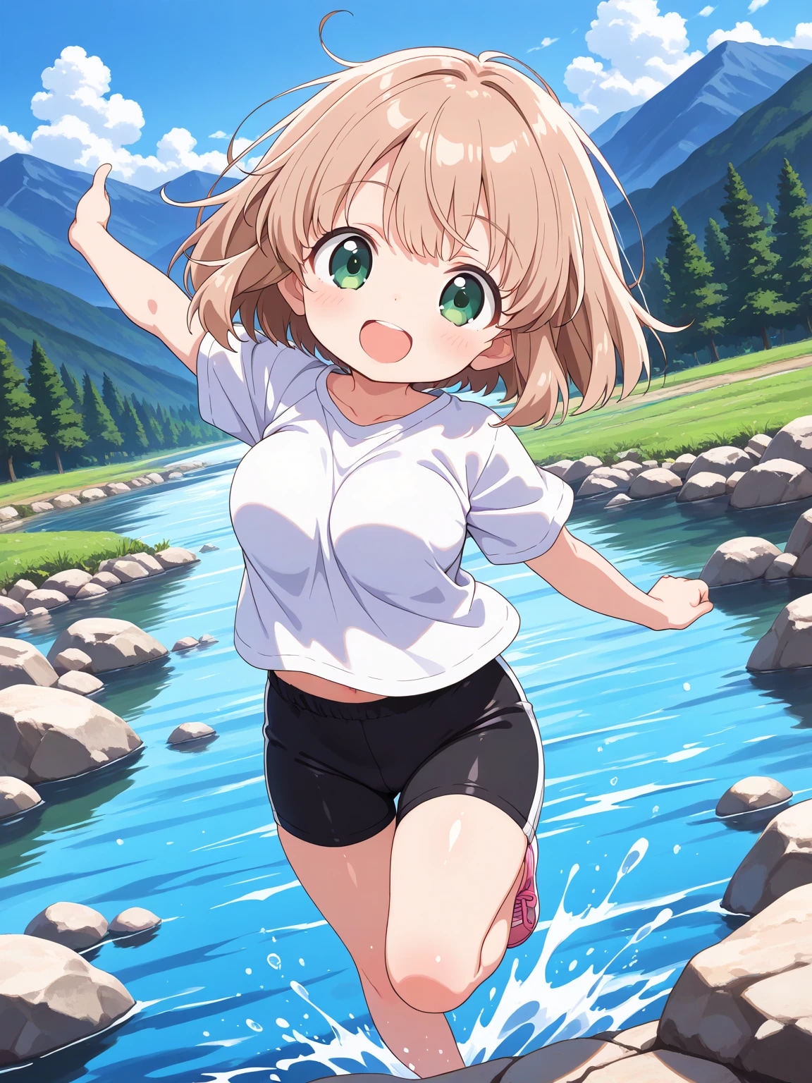 こはるちゃんの川遊び