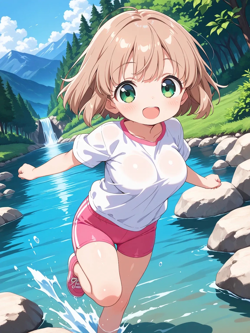 こはるちゃんの川遊び