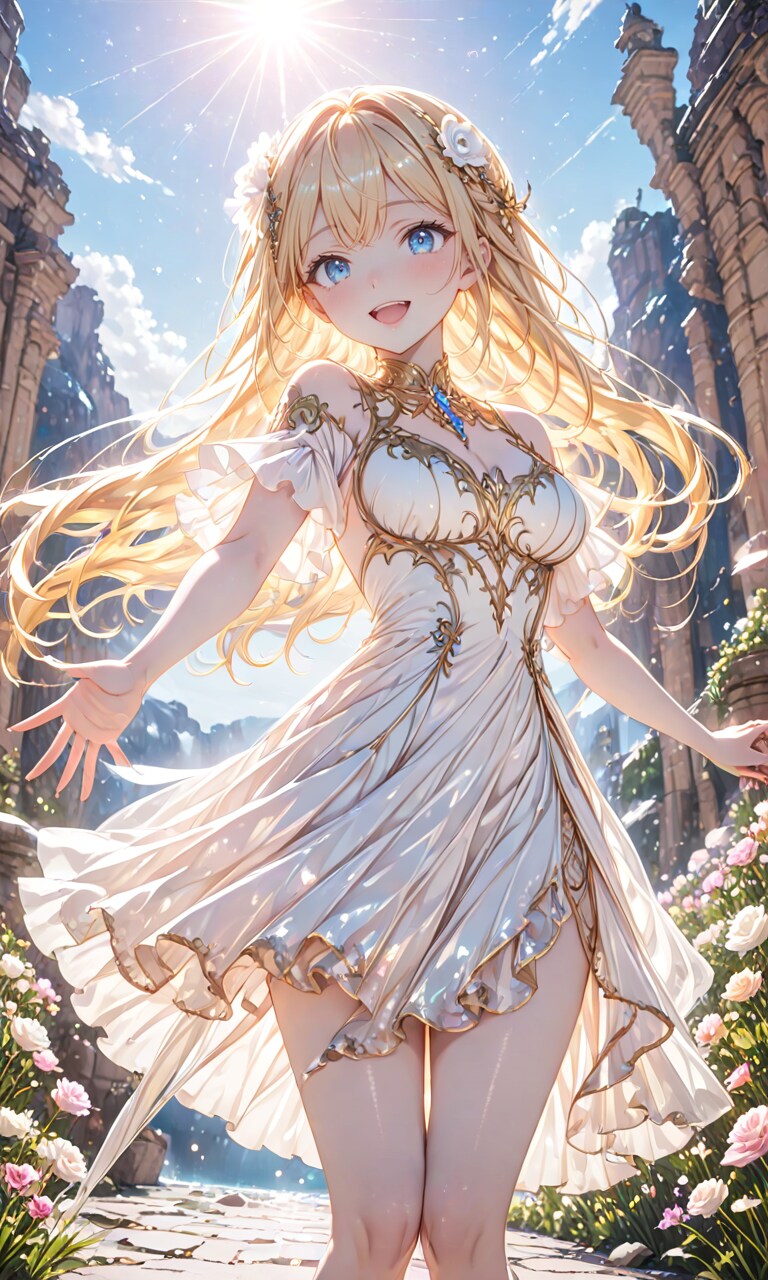 お花とドレスと少女と