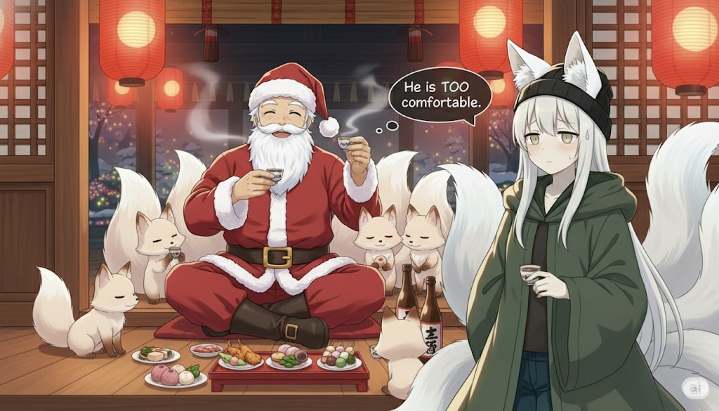 【九尾の狐】なんで実家にサンタがいるのよ！？ | の人気AIイラスト・グラビア