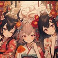 酔っ払い着物女子会 4枚目
