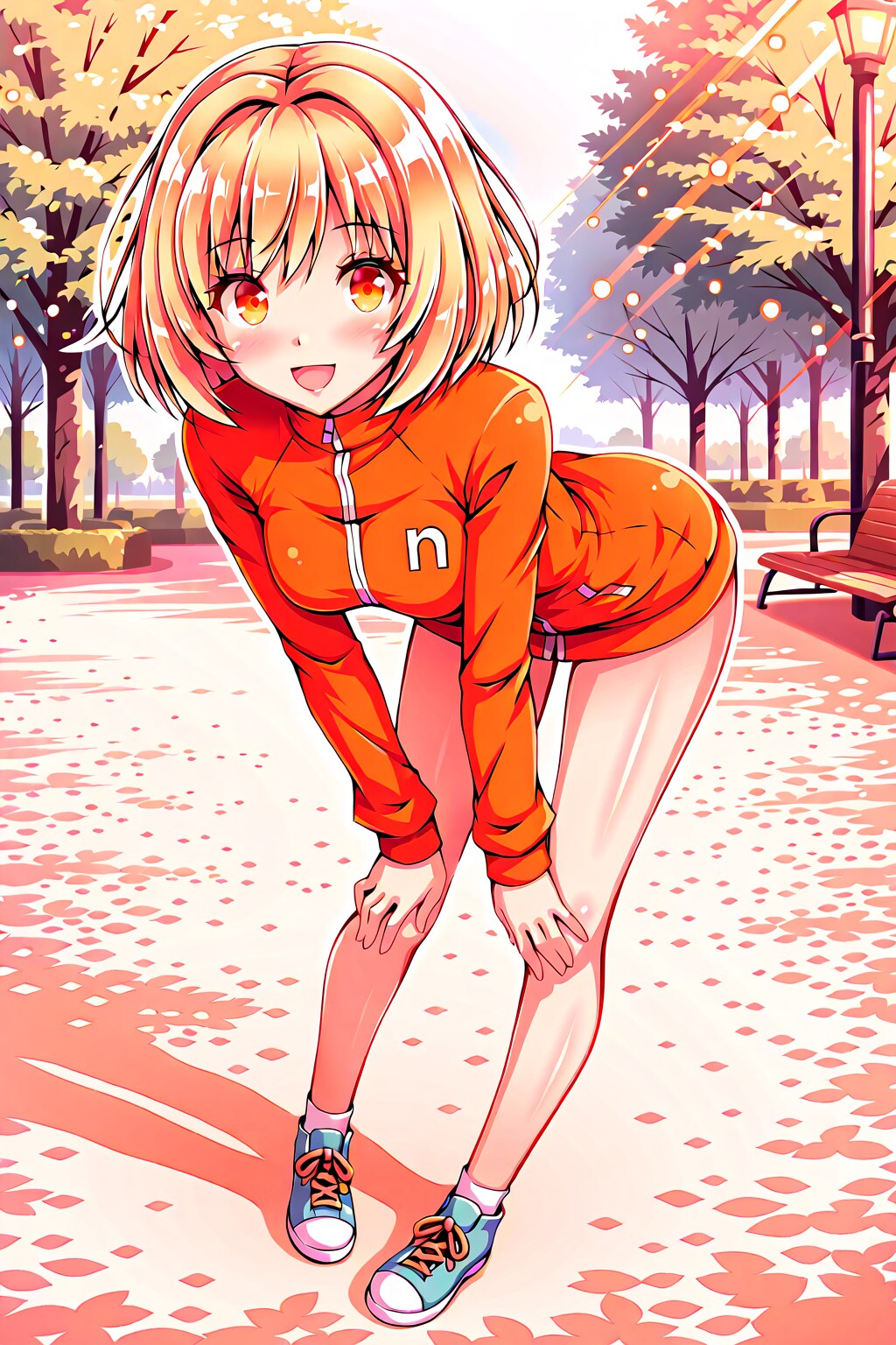 早朝の陸上少女