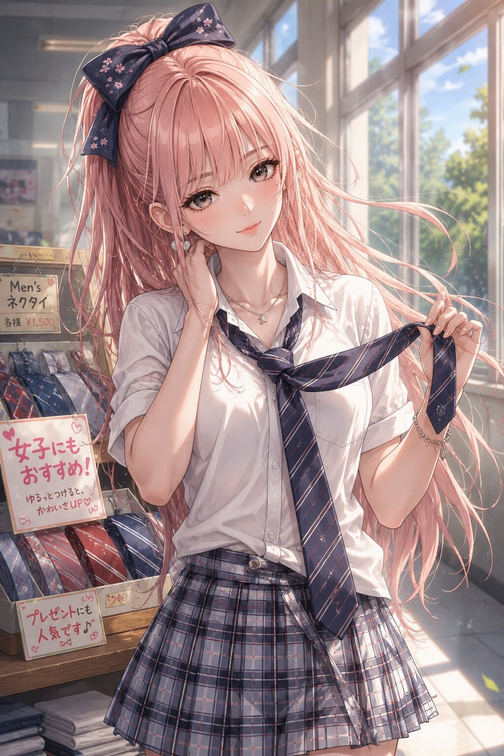 落果ちゃんは、購買委員。選んだネクタイ、お揃いにしない？
