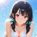 白ビキニを着た葵ちゃんと海辺での思い出❤️ 5枚目