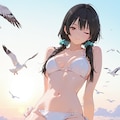 白ビキニを着た葵ちゃんと海辺での思い出❤️ 4枚目