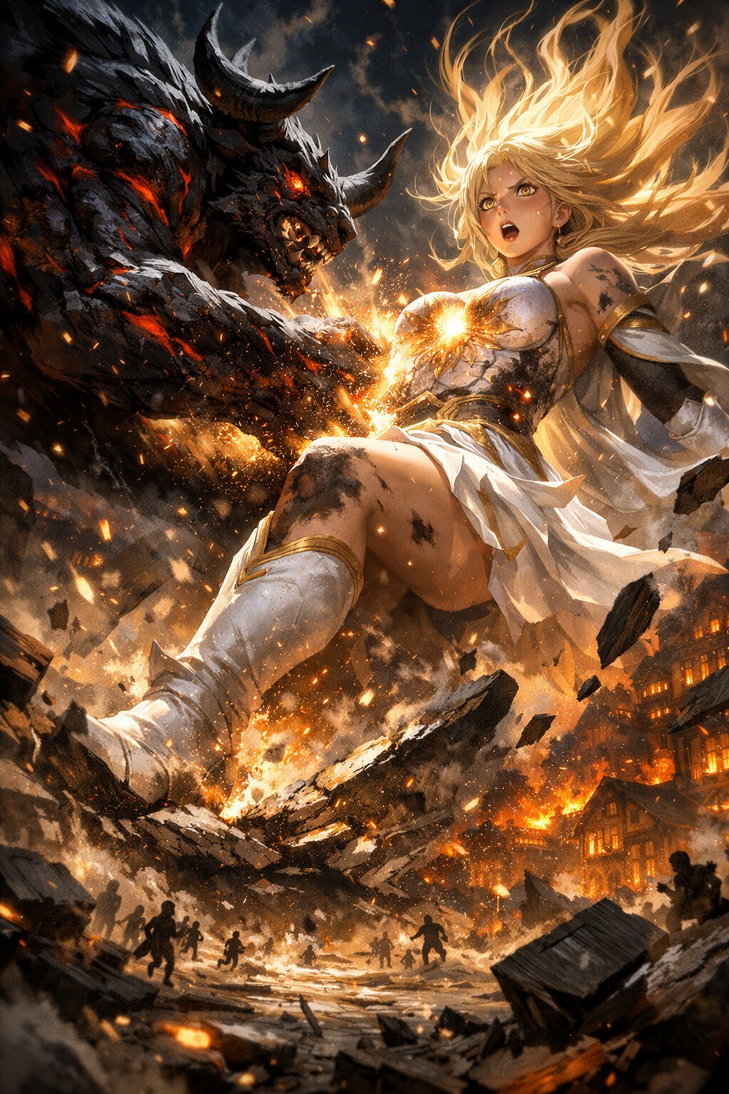 【黒曜の角、光核を穿つ――光の女神ルミナリア】