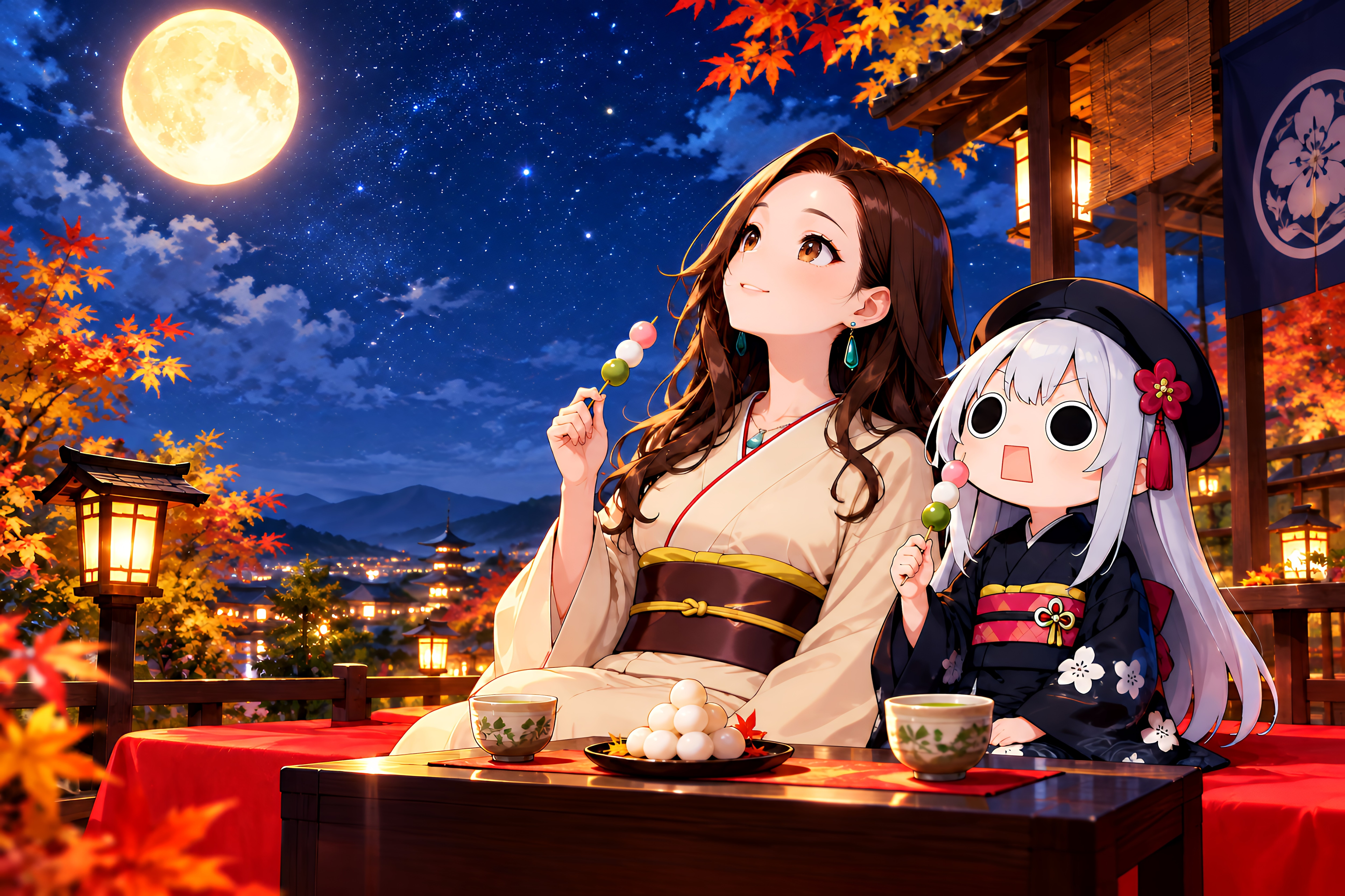 椎菜さんと月見えらいこっちゃ嬢 | の人気AIイラスト・グラビア