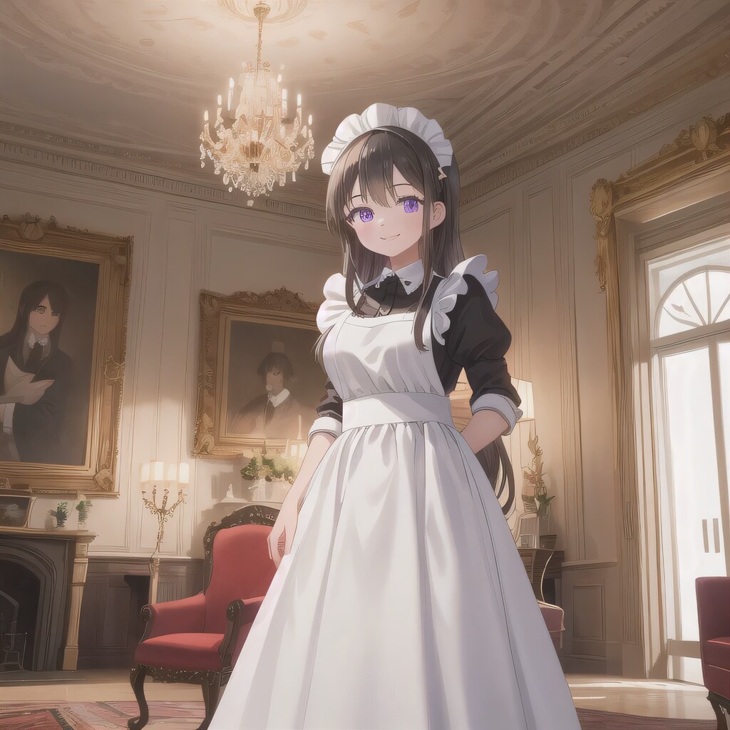 黒髪ロングでメイド服の少女２１