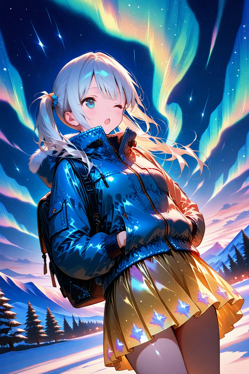 オーロラと女の子