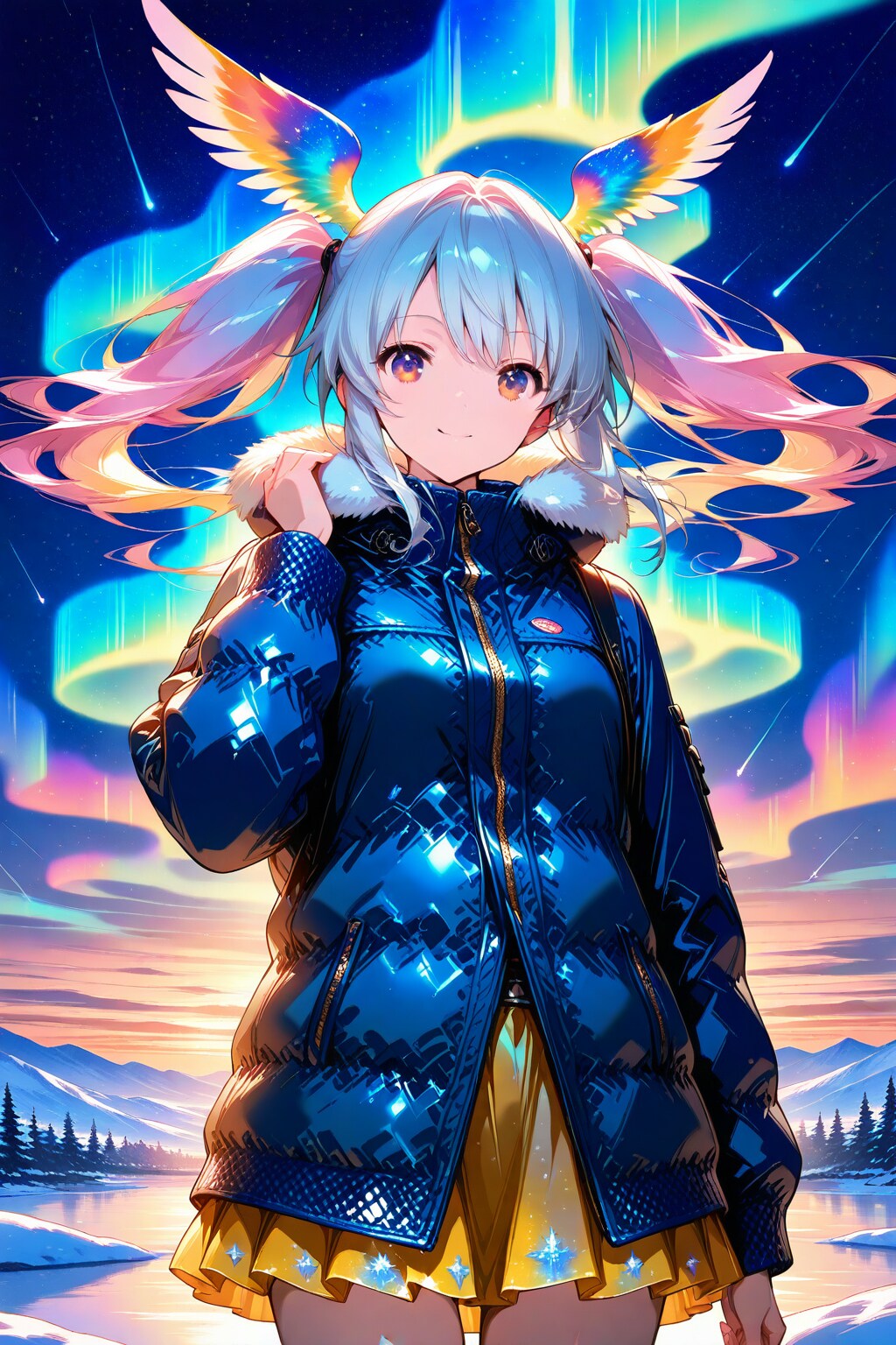 オーロラと女の子