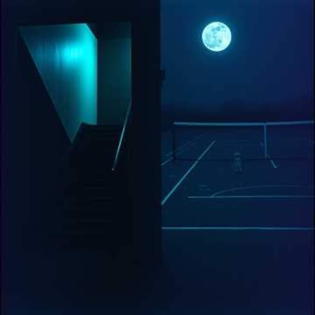 夜のテニスコート