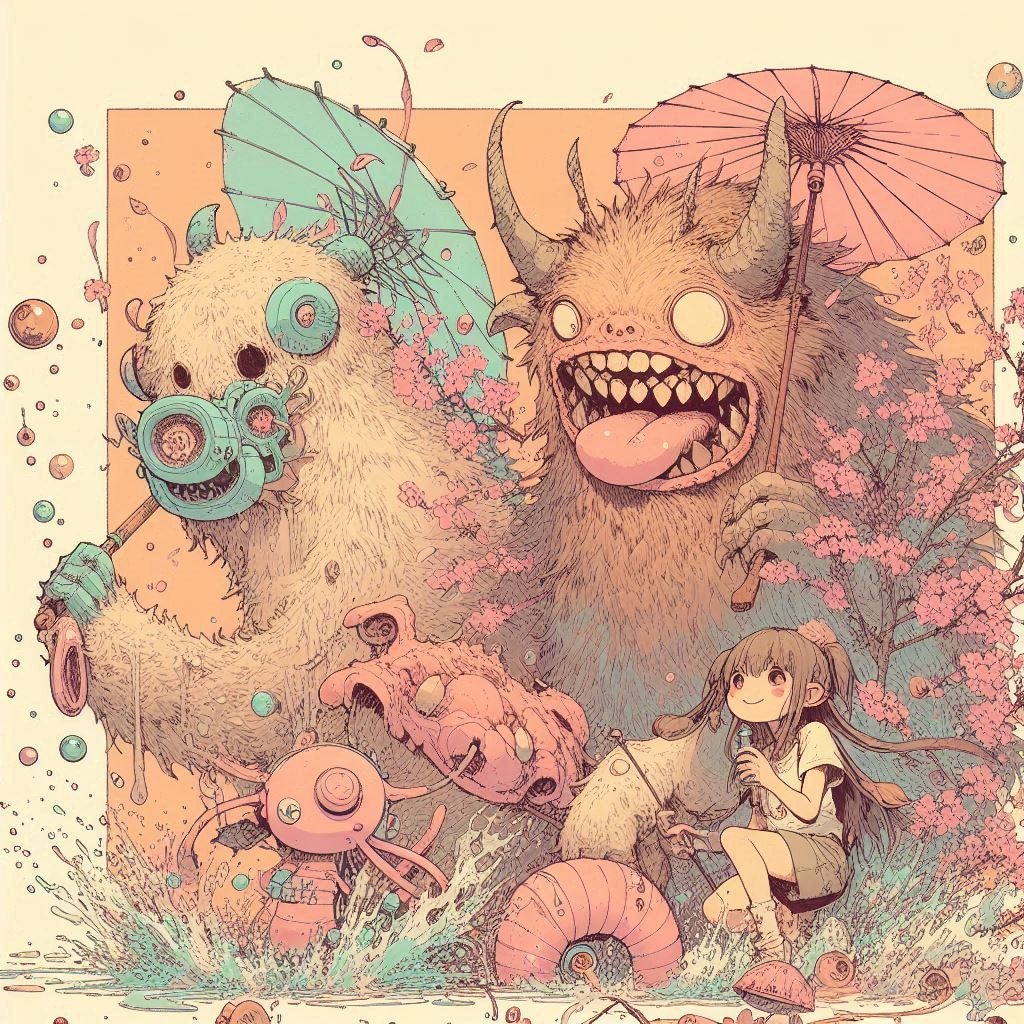 春眠りの怪獣と少女