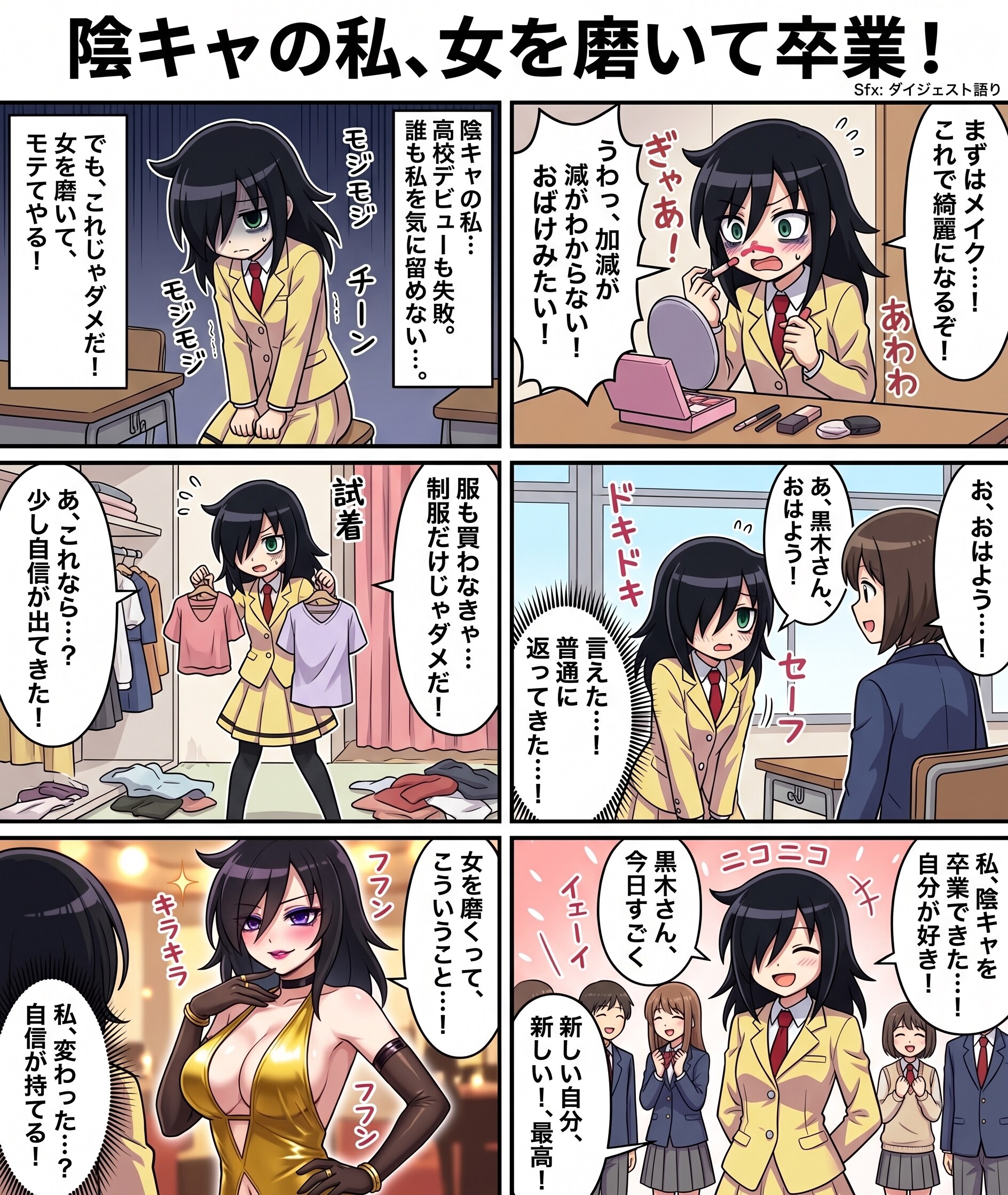 陰キャの私、女を磨いて卒業！ | の人気AIイラスト・グラビア
