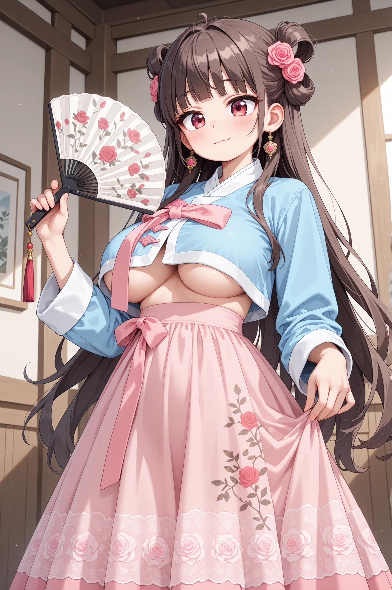 立っているだけでも見えちゃう下乳