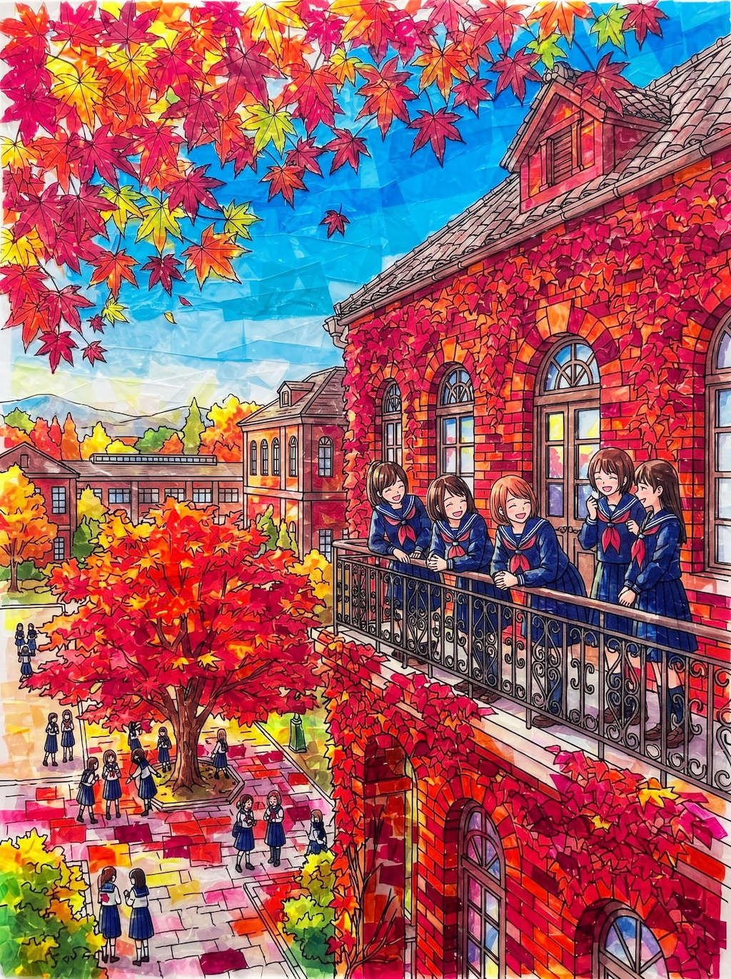 秋の学園