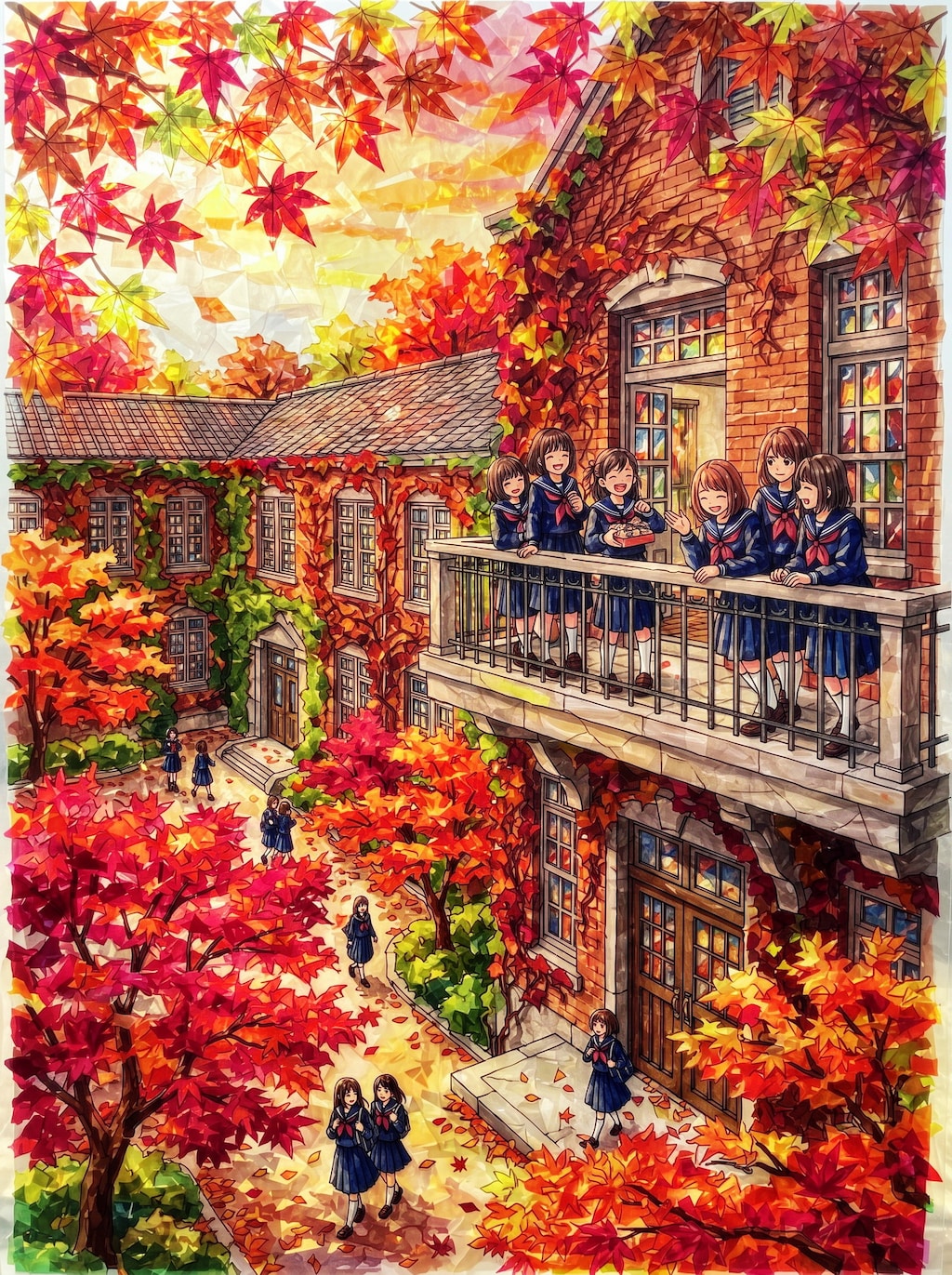 秋の学園