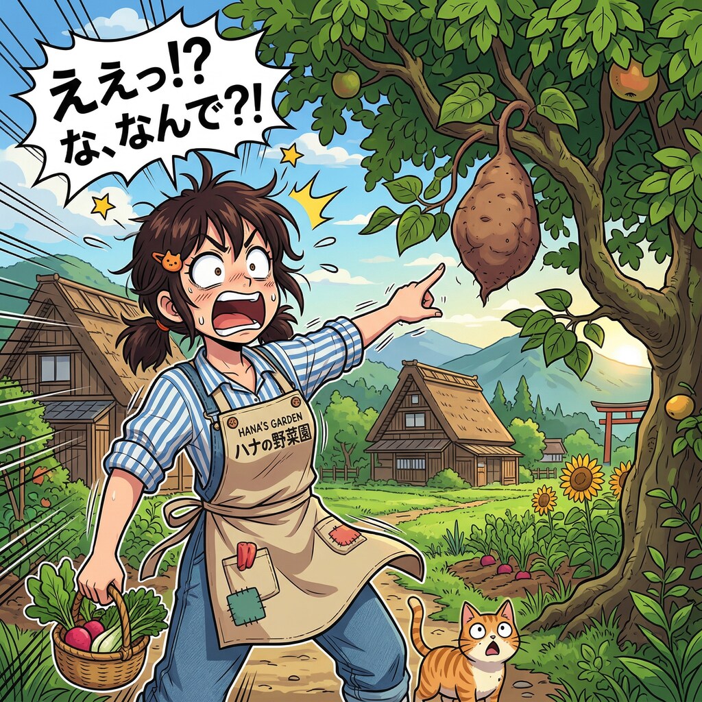 山芋、木から！