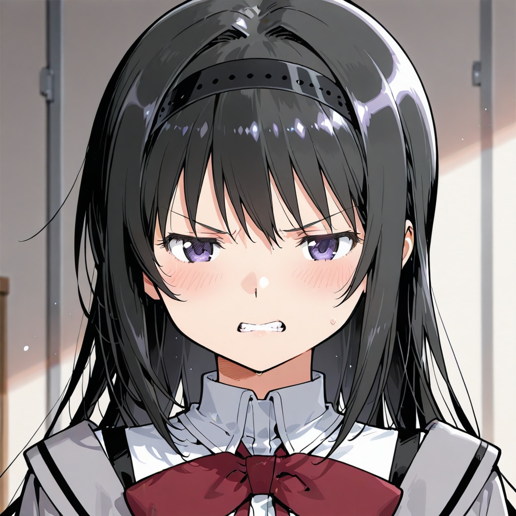 暁美ほむらの怒った顔 | の人気AIイラスト・グラビア