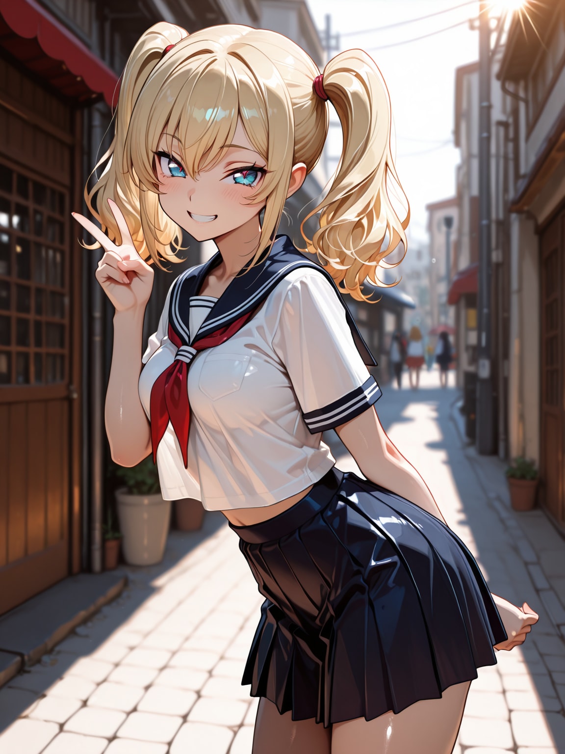 セーラー服姿の萌咲 | の人気AIイラスト・グラビア