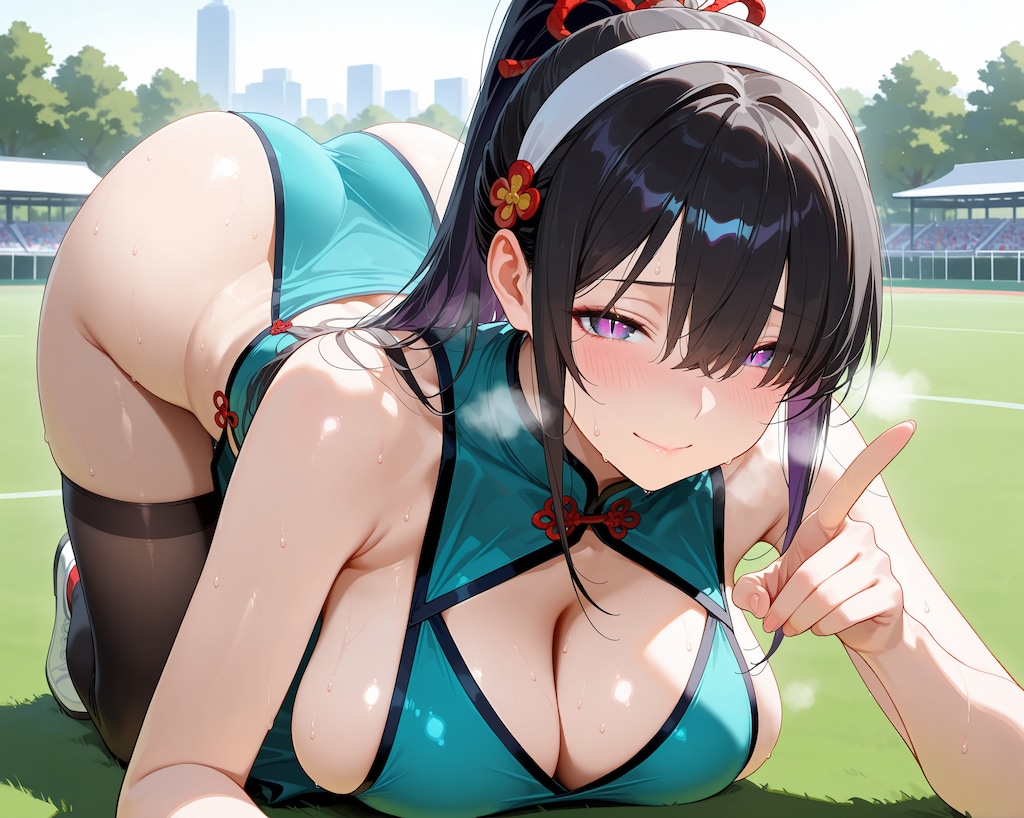 四つん這い♪チーパオ風