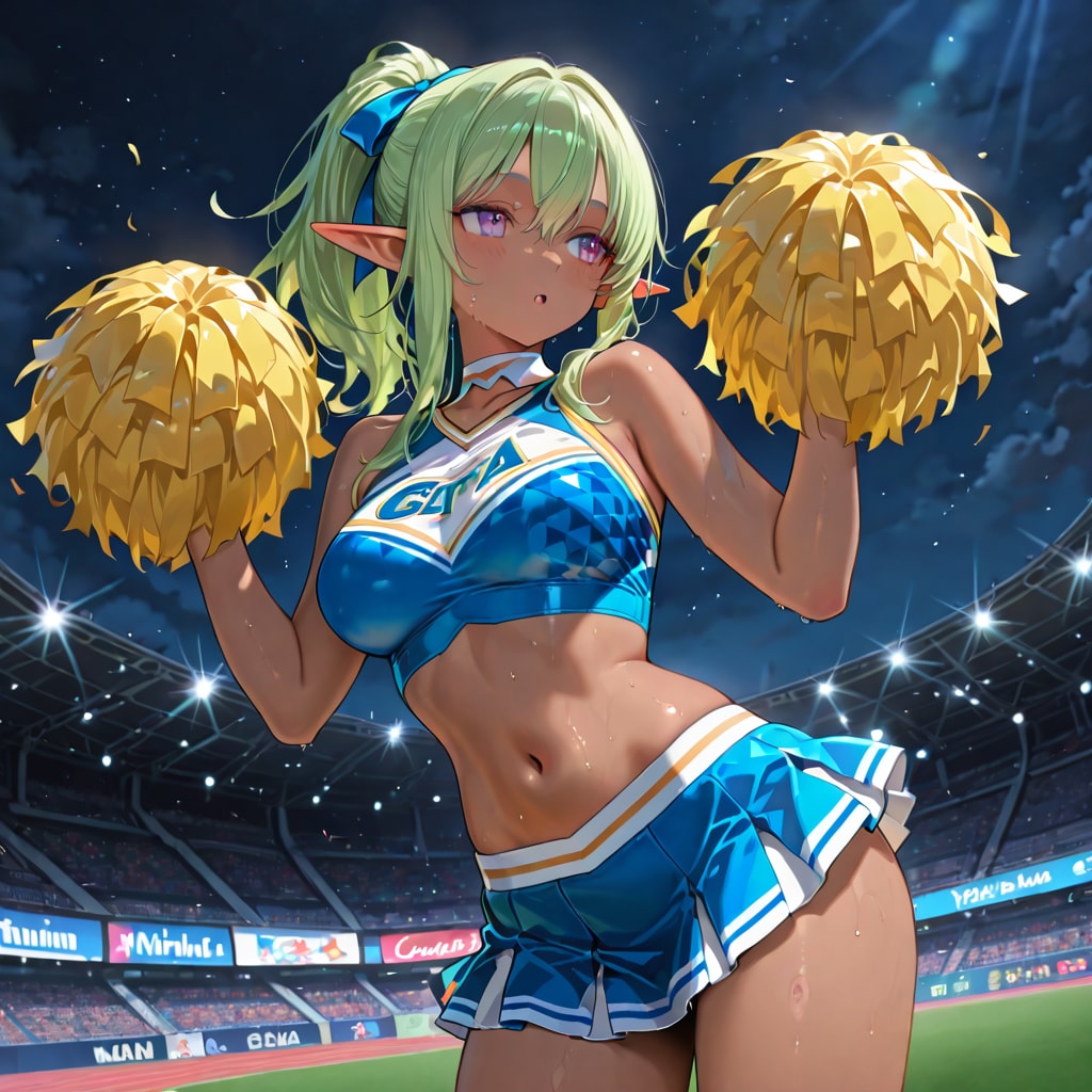 ダークエルフのチアガール（ECHIDNA） | の人気AIイラスト・グラビア