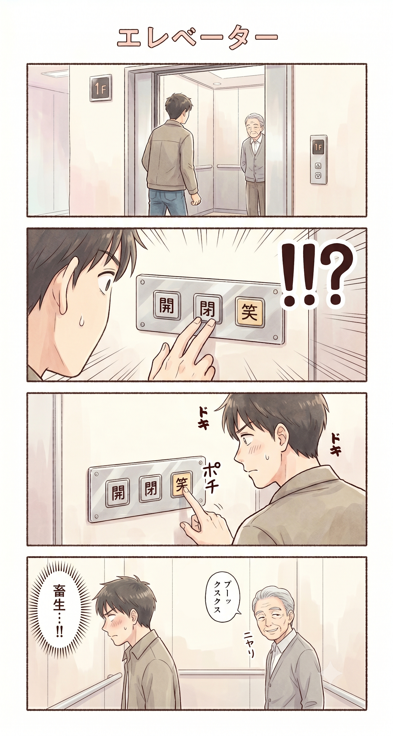 #5 ゆる日常4コマ「エレベーター」