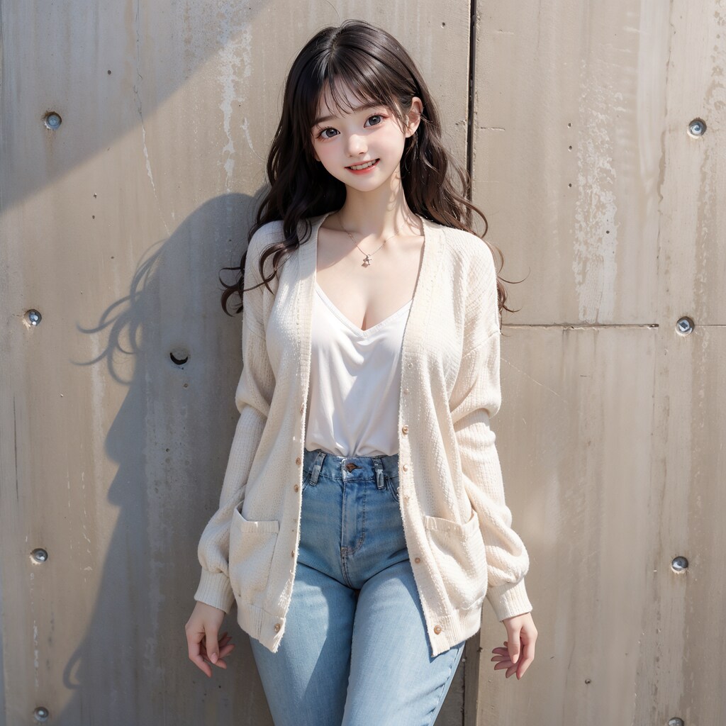 ファッションモデル④　カーディガン