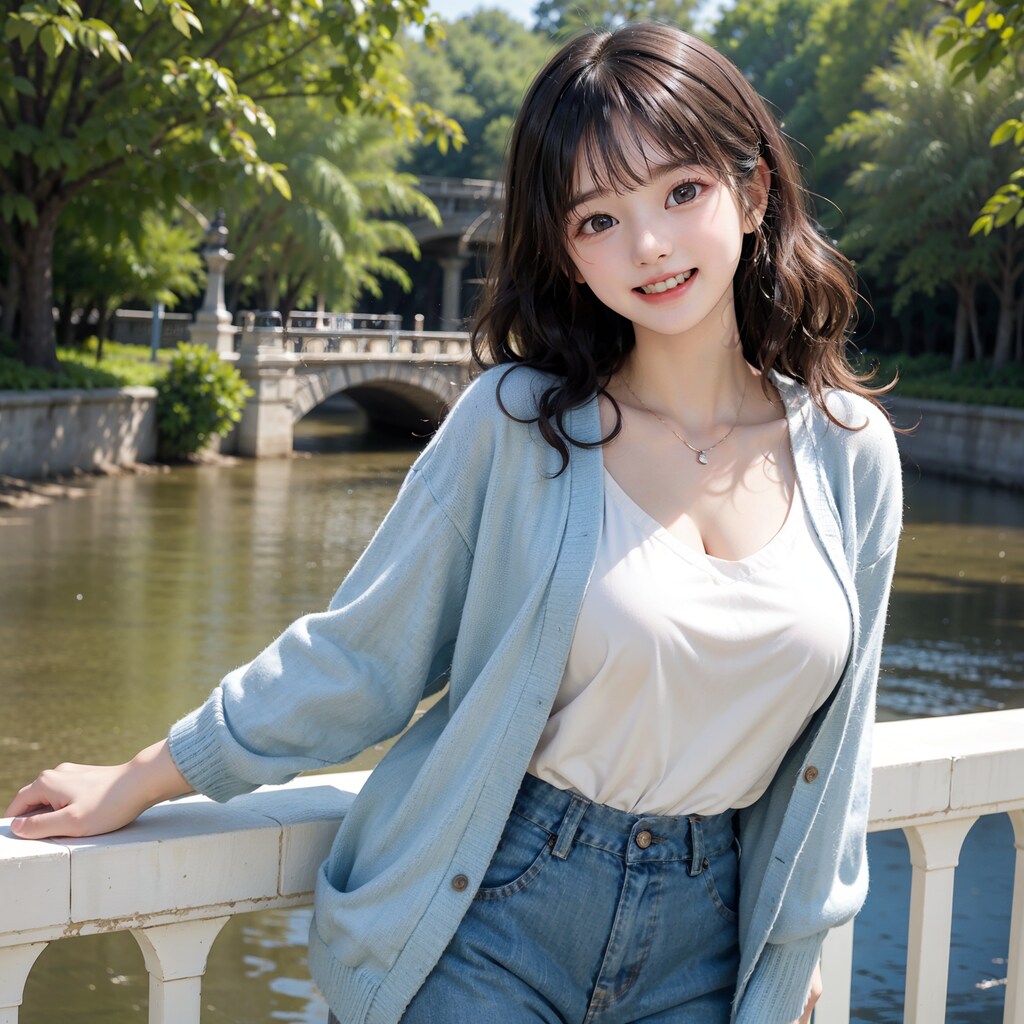 ファッションモデル④　カーディガン