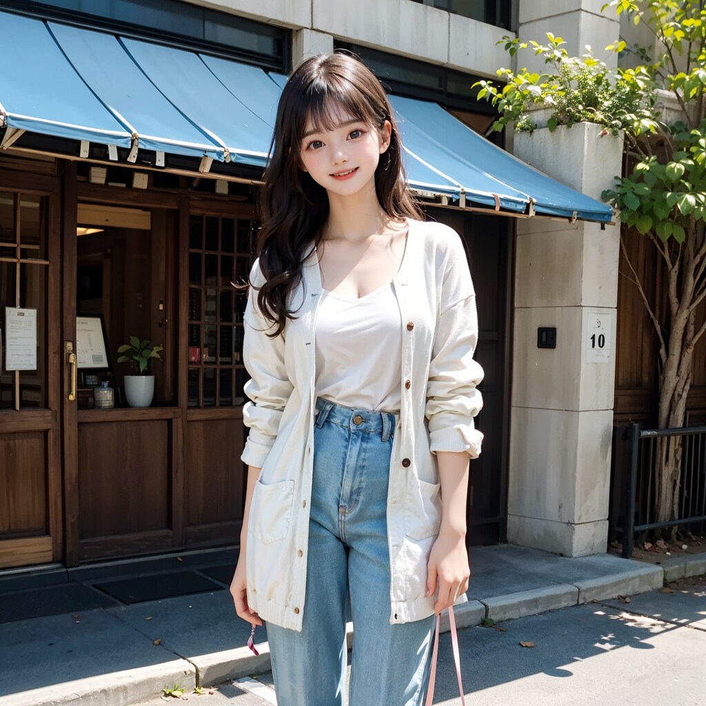 ファッションモデル④　カーディガン