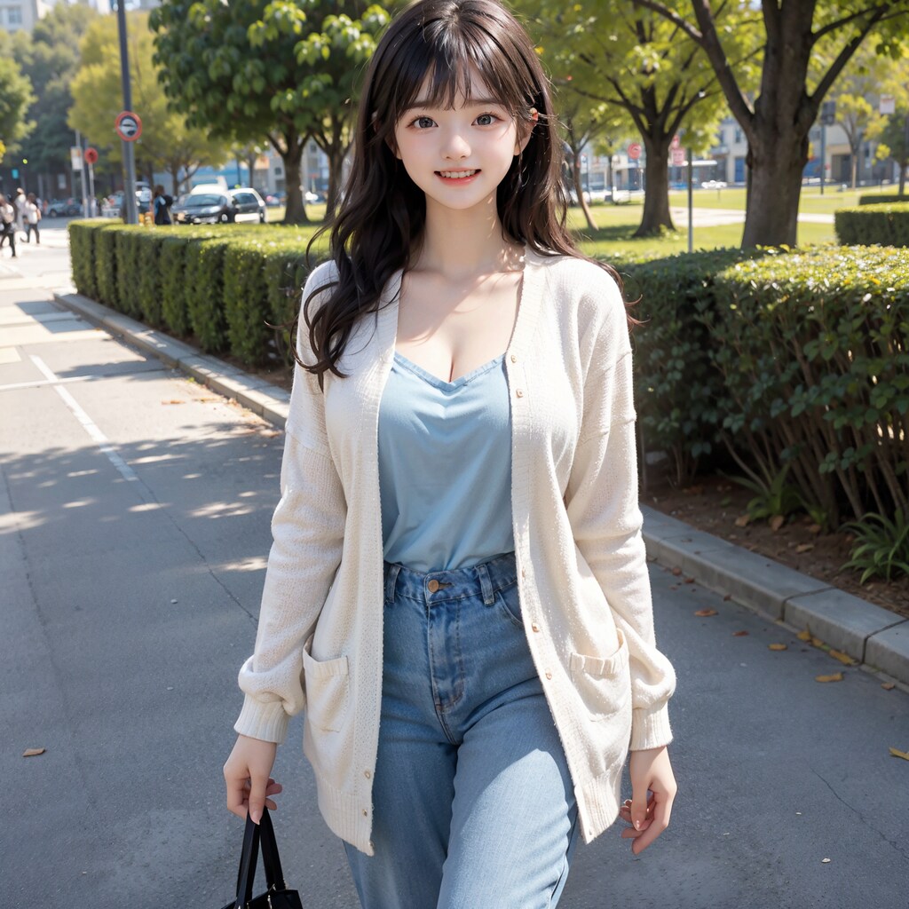 ファッションモデル④　カーディガン