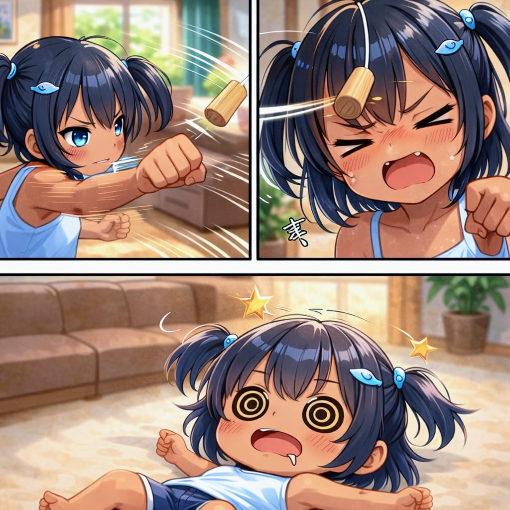 電気のヒモでボクシングするこなつちゃん