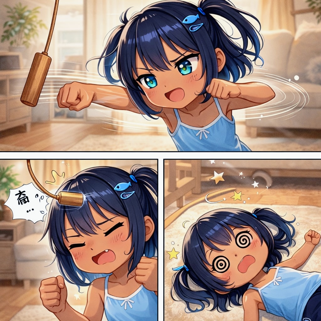 電気のヒモでボクシングするこなつちゃん