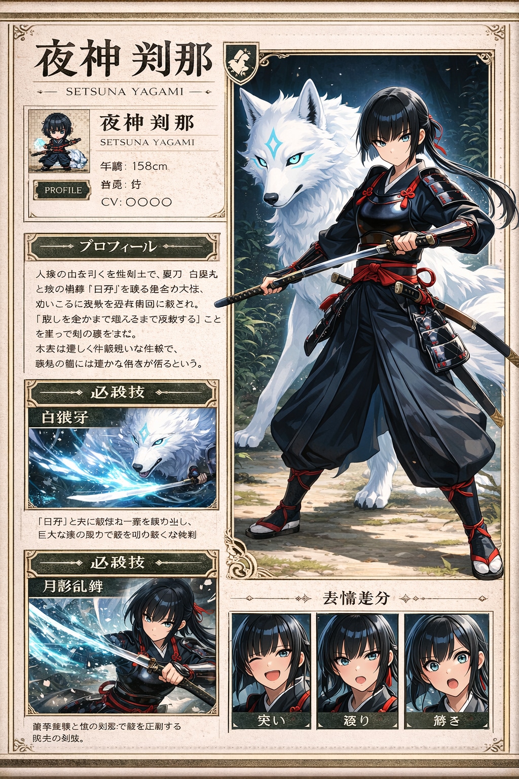 男装の剣士と白狼のゲーム雑誌風 | の人気AIイラスト・グラビア