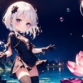 地底湖に蓮の花が咲いている 2枚目