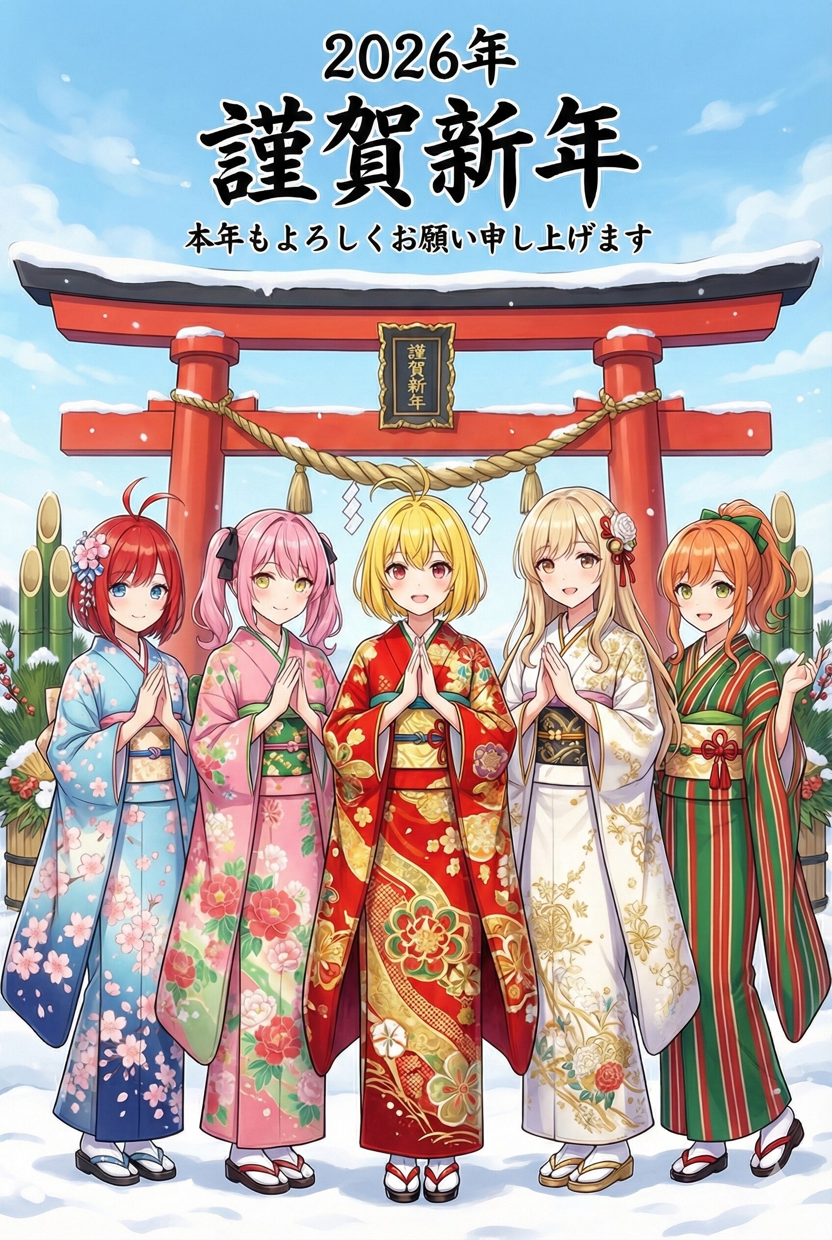 2026年謹賀新年〜今年もよろしくお願い致します | の人気AIイラスト・グラビア