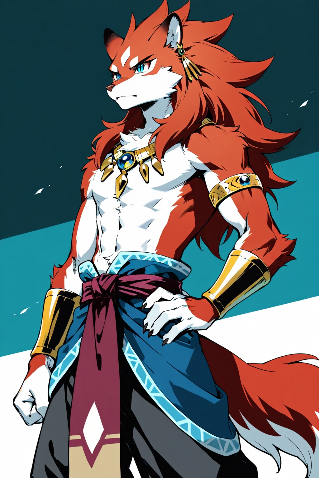toned furry male