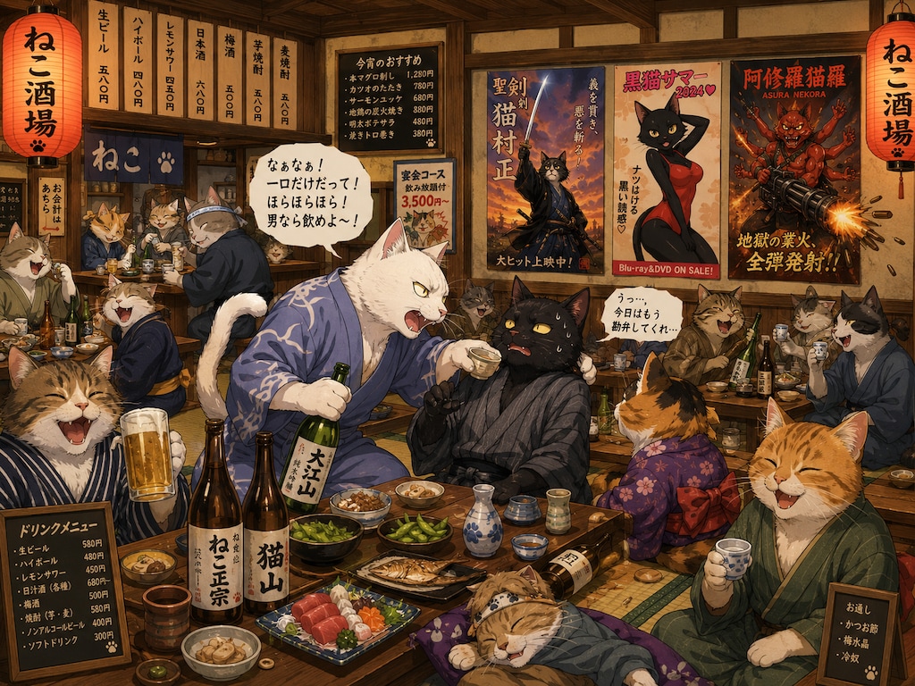 猫だらけの居酒屋