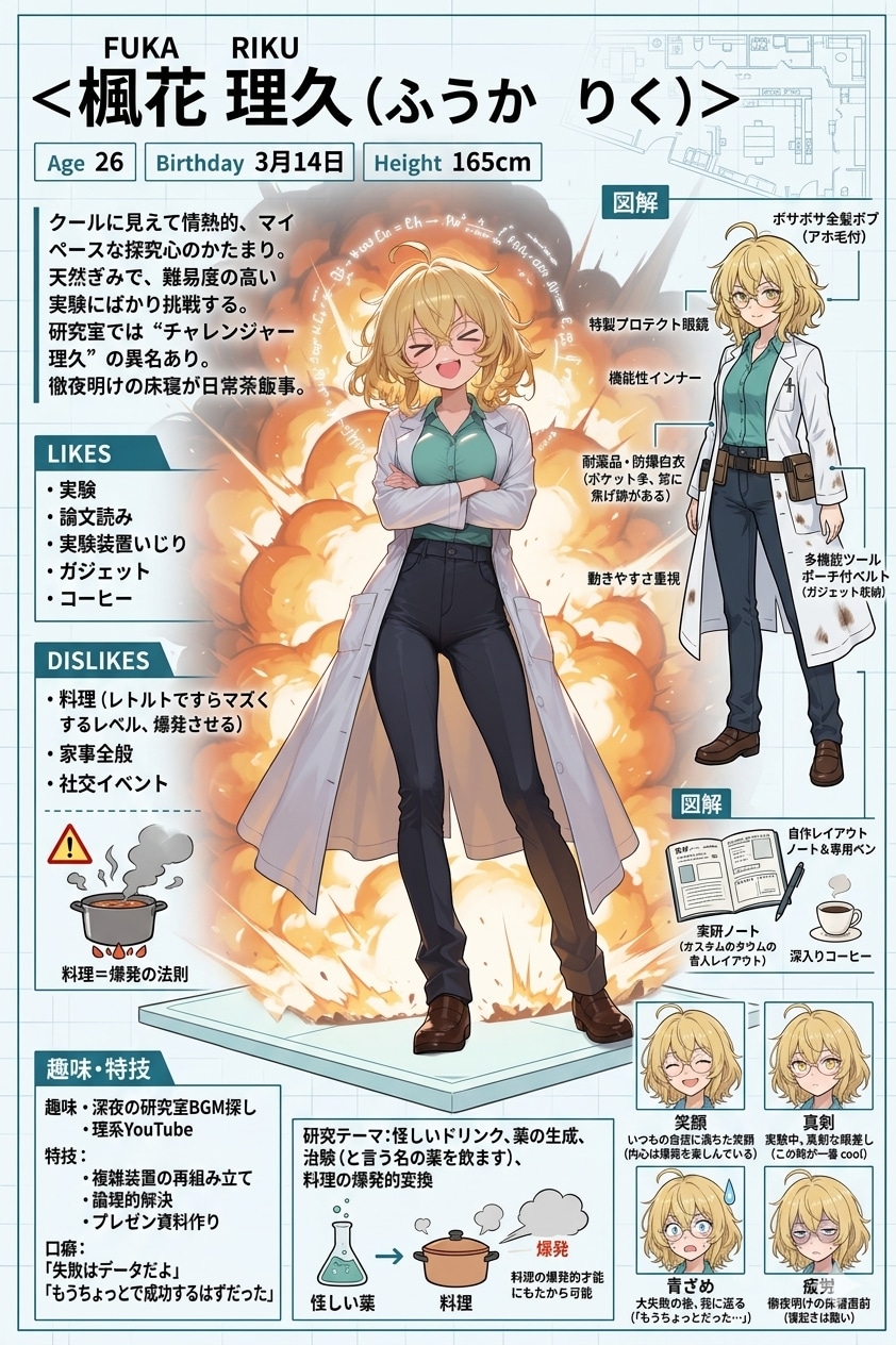 楓花理久さんのキャラクターシート | の人気AIイラスト・グラビア