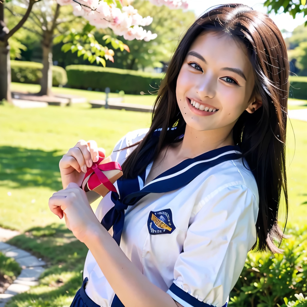 黒髪ロングでセーラー服の美女３０