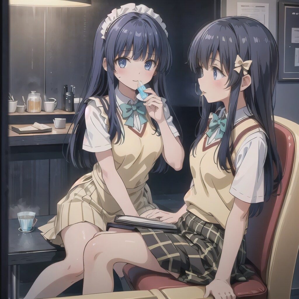 黒髪ロングで漫画喫茶の少女１２