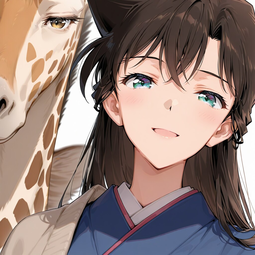 キリンと毛利蘭さん。