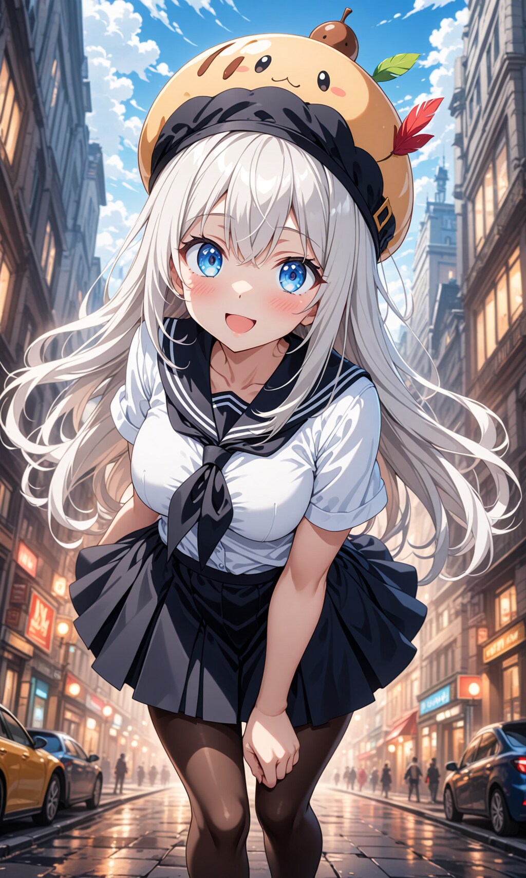 電波少女、都会を闊歩する