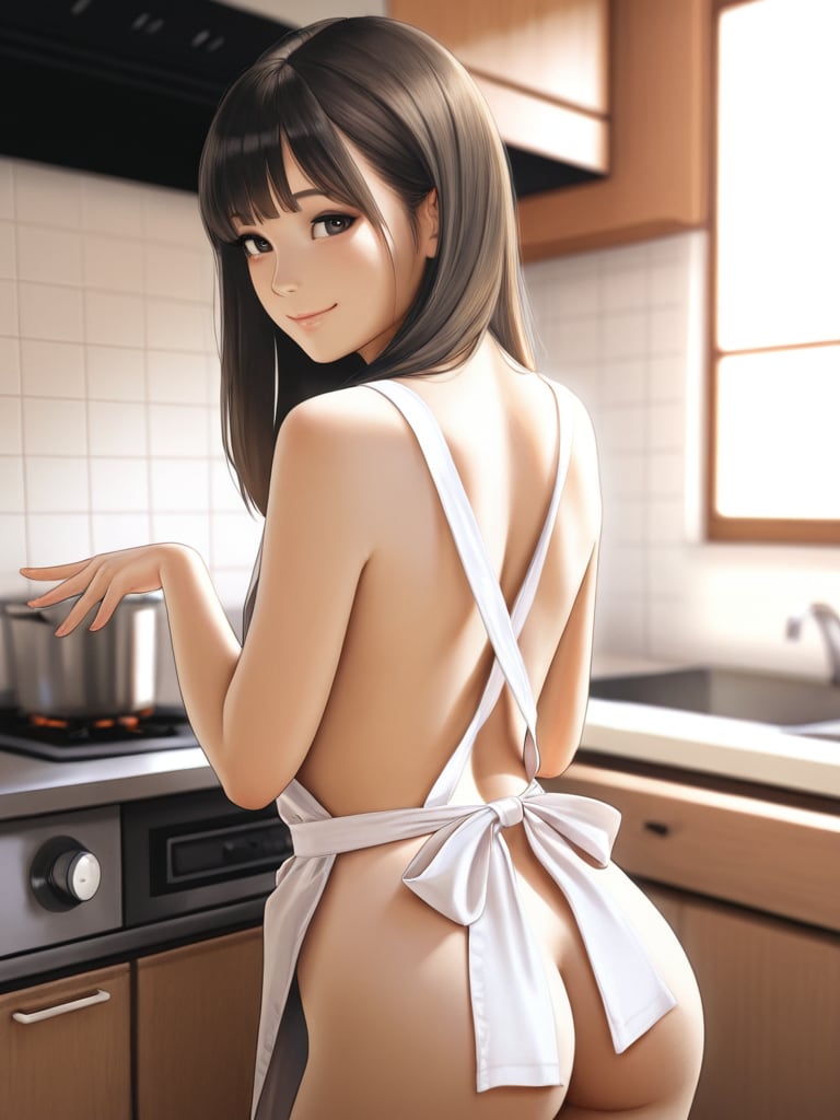 いろんなモデルで裸エプロン7