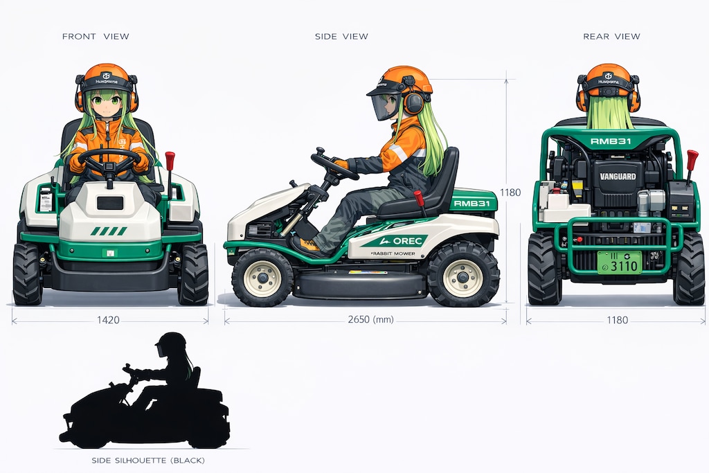 新緑を駆ける、静寂の芝刈りオペレーター