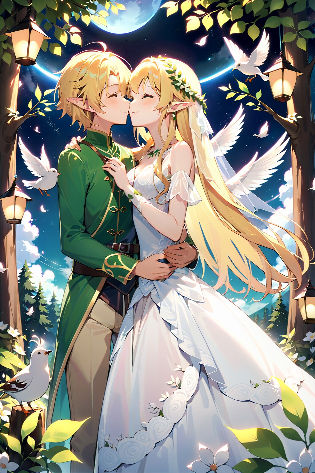 森のエルフの結婚式 | の人気AIイラスト・グラビア